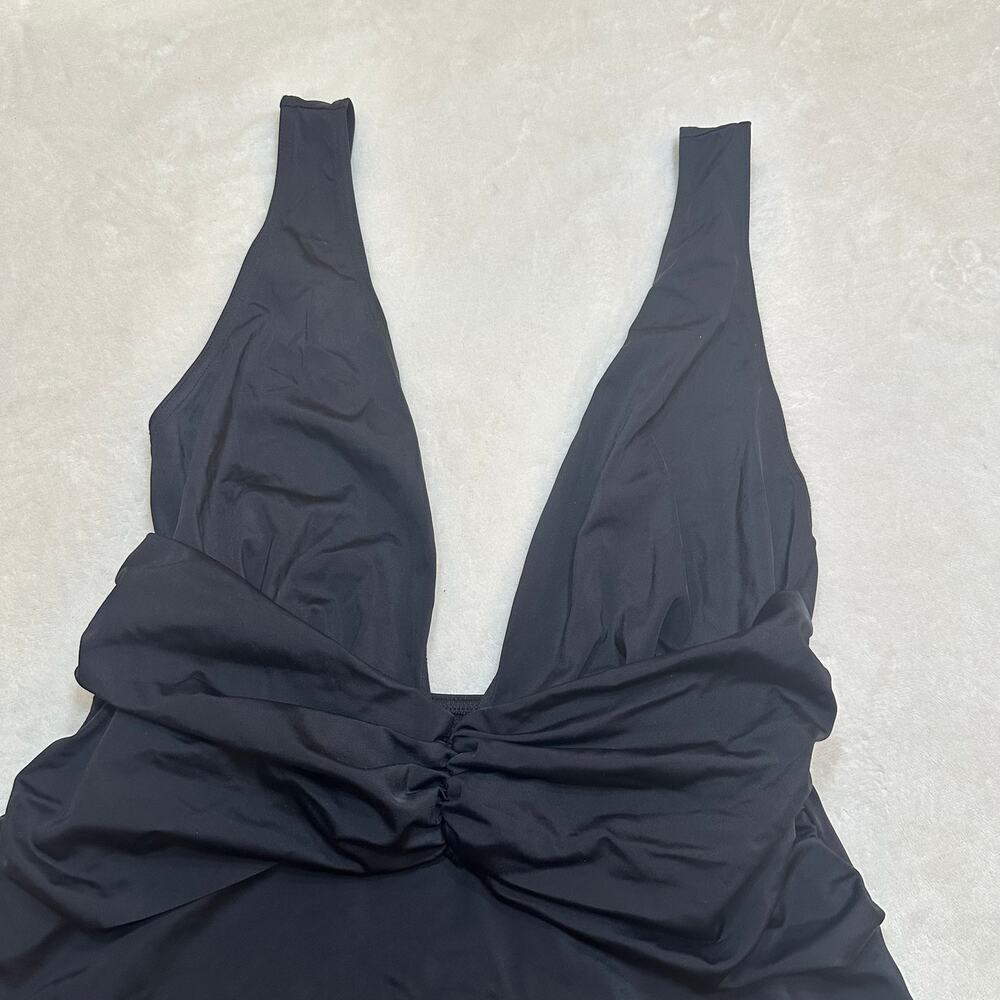 ASOS Black One Piece Swimsuit sz 12 Deep V Swimsuit - Picture 6 of 9